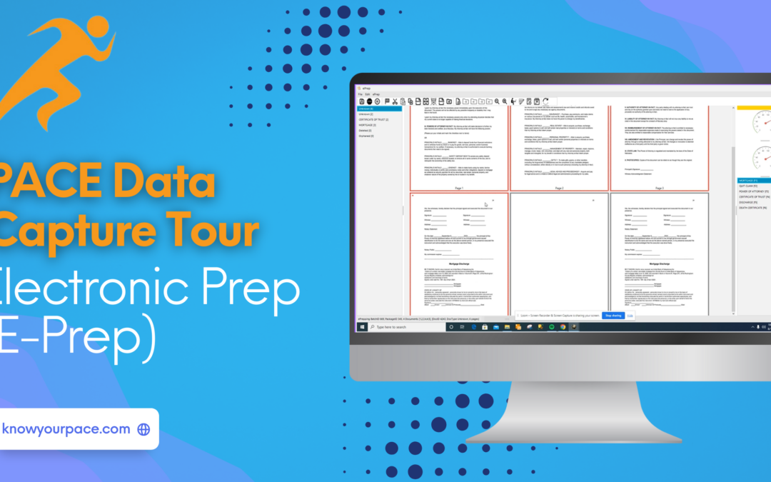 pace data capture E-Prep Tour